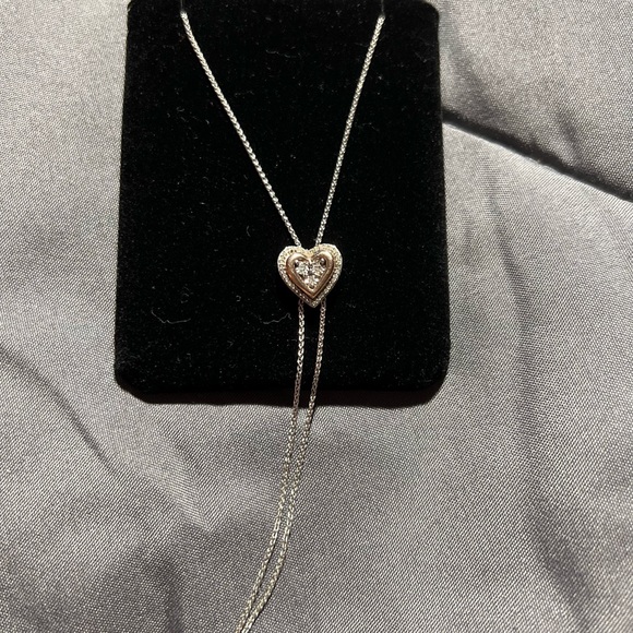 Kay Jewelers Sterling Silver + Rose Gold Bolo Heart Necklace - Picture 3 of 12